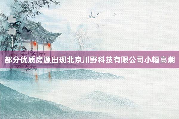 部分优质房源出现北京川野科技有限公司小幅高潮