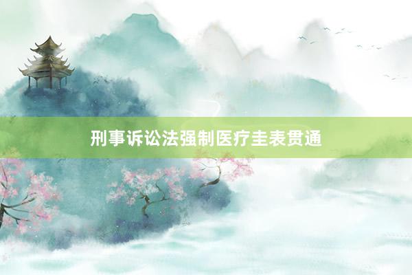 刑事诉讼法强制医疗圭表贯通